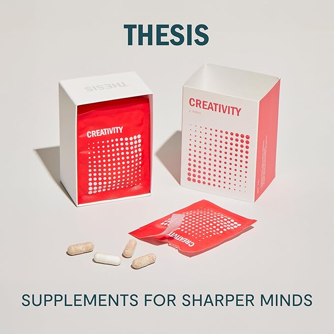 Thesis Creativity - Nootropic Brain Support Supplement - Supports Learning & Memory, Verbal Fluency, and More - Ashwagandha, Agmatine, L-Theanine & More - 1 Month Supply (24 Servings)