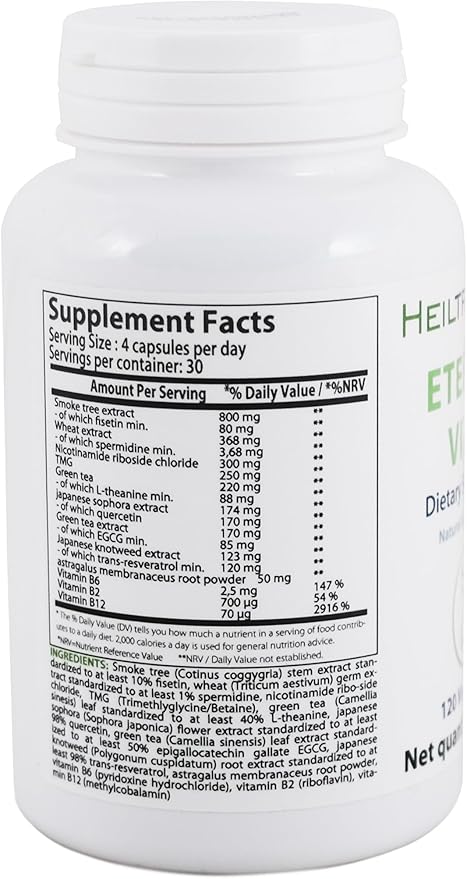 Eternal Vital - Natural Ageless Vitality | 12-Compound Complex | 120 Veggie Capsules | Dietary Supplement