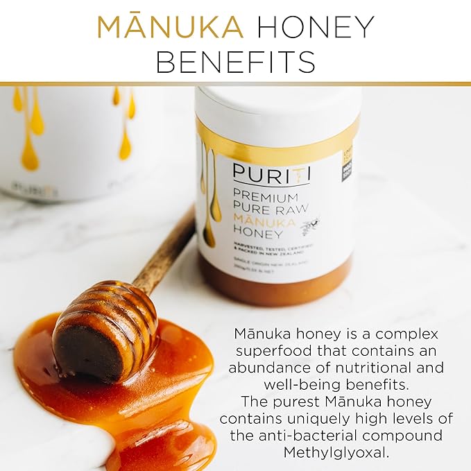 PURITI Premium Manuka Honey Lozenges High Potency - Sugar Free Drops | Genuine New Zealand Raw Manuka Honey Soothers for Coughs & Sore Throats | UMF Certified MGO 400+ UMF12+ (16 Pack)