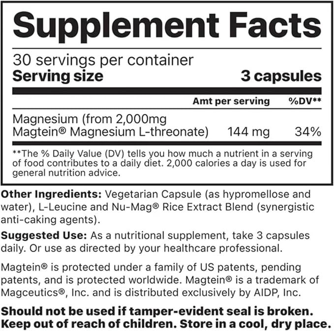 Jigsaw Health Brain Boost | Supports Memory and Cognitive Function | Magnesium L-Threonate | 90 Capsules | 30 Servings