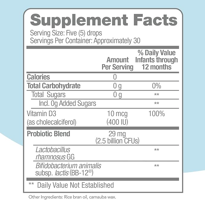 Culturelle Baby Immune & Digestive Support Probiotic + Vitamin D Drops, Helps Support Immune Health in Babies, Infants & Newborns 0-12 Months, 30 Day Supply, Gluten Free & Non-GMO, 9ml