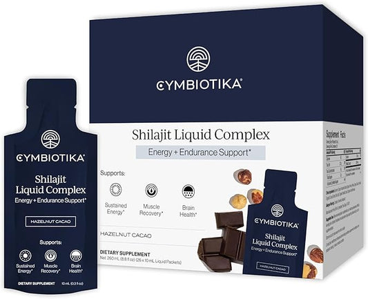 Cymbiotika Shilajit Liquid Complex – 85+ Trace Minerals for Energy, Focus & Recovery Adaptogen – Fulvic & Humic Acid – Cacao, Honey, Hazelnut Butter & Sea Salt – 26 Daily Packets