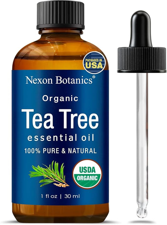 Organic Tea Tree Oil 30 ml - Pure, Natural Oils for Aromatherapy, Diffusers, DIY, Candle and Soap Making Scent - Nexon Botanics