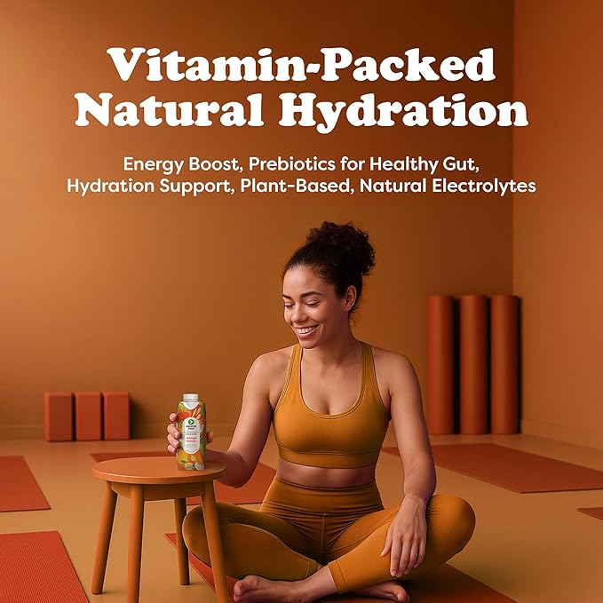 Greater Than Nutrient Hydration Beverage, Electrolyte Drink for Gut Health & Energy with Coconut Water, Vitamins, Gluten Free, Plant Based, Low Sugar, Orange Mango, 24 Pack
