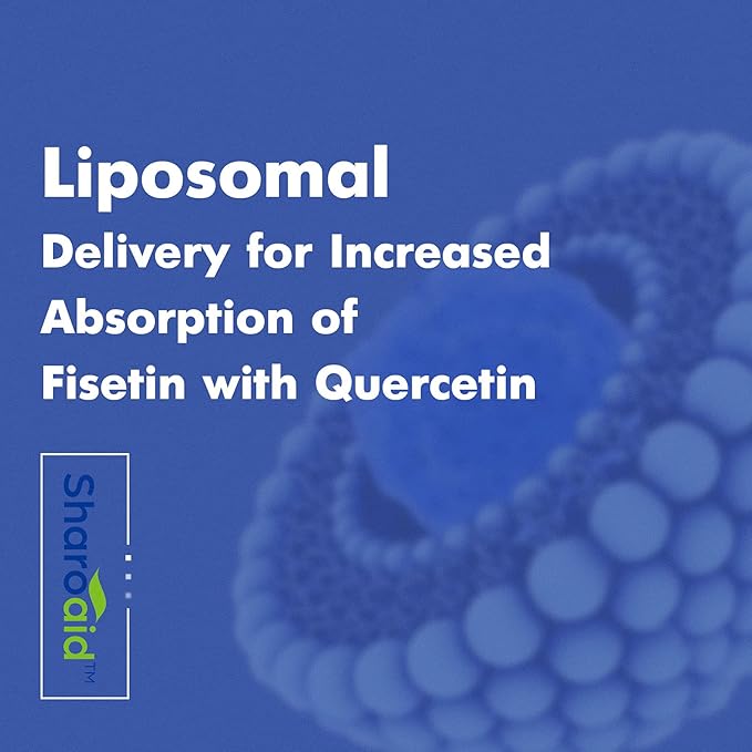 Liposomal Fisetin with Quercetin Supplements 1200 mg per Serving,High Absorption Polyphenols Antioxidants for Women,Men,Non-GMO,Gluten-Free,6 Bottle-360 Softgels