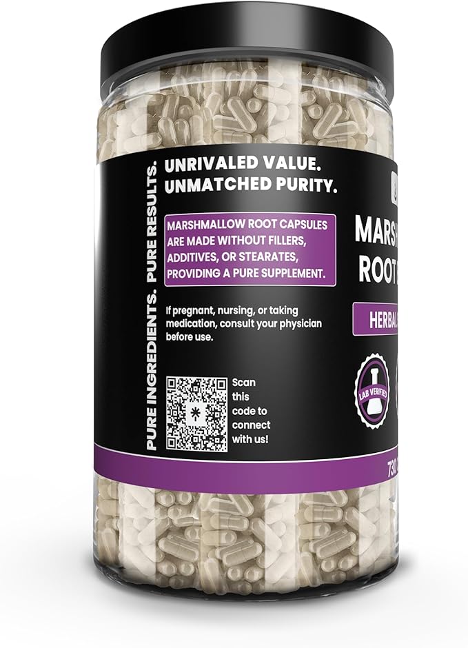 PURE ORIGINAL INGREDIENTS Marshmallow Root (730 Capsules) No Magnesium or Rice Fillers, Always Pure, Lab Verified
