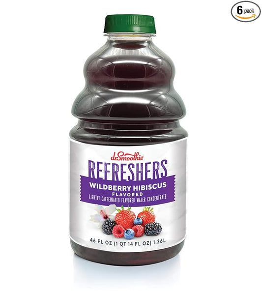 Dr. Smoothie Refreshers Wildberry Hibiscus,, 46 Fl Oz (Pack of 6)