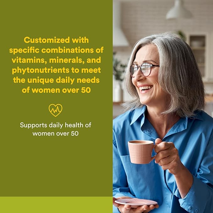 Natural Factors Whole Earth & Sea Women's 50+ Multivitamin & Mineral, 1 Serving Contains Nutrition Equivalent to ½ lb of Veggies, 120 Tablets