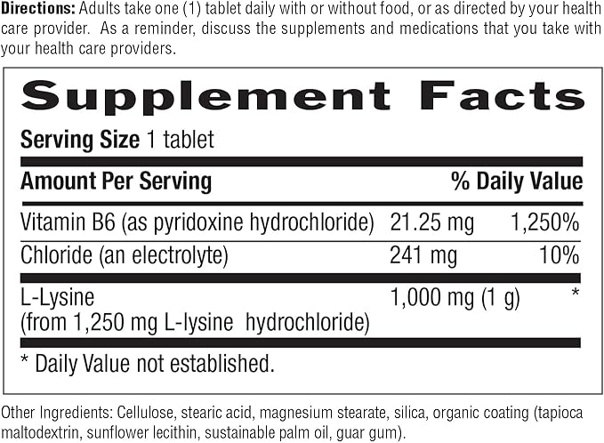 COUNTRY LIFE VITAMINS L-Lysine 1000 Mg with B-6, 2.5 Pounds