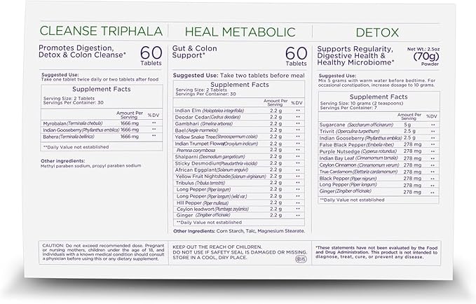 Intus Clean and Detox Box - Ayurvedic Detox Program to Promote Gut and Colon Cleanse, and Support Digestion and a Healthy Microbiome - Digestive Health Dietary Supplement for Overall Well-Being