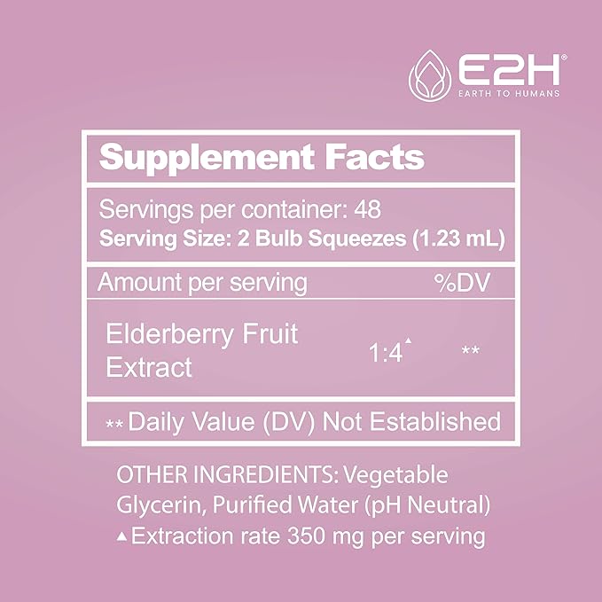 E2H Elderberry Syrup – Powerfull Antioxidants Supplement from Organic Elderberries Extract – Sambucus Elderberry Syrup for Kids & Adults for Immune Support | Non-GMO, Vegan (3 Bottles)