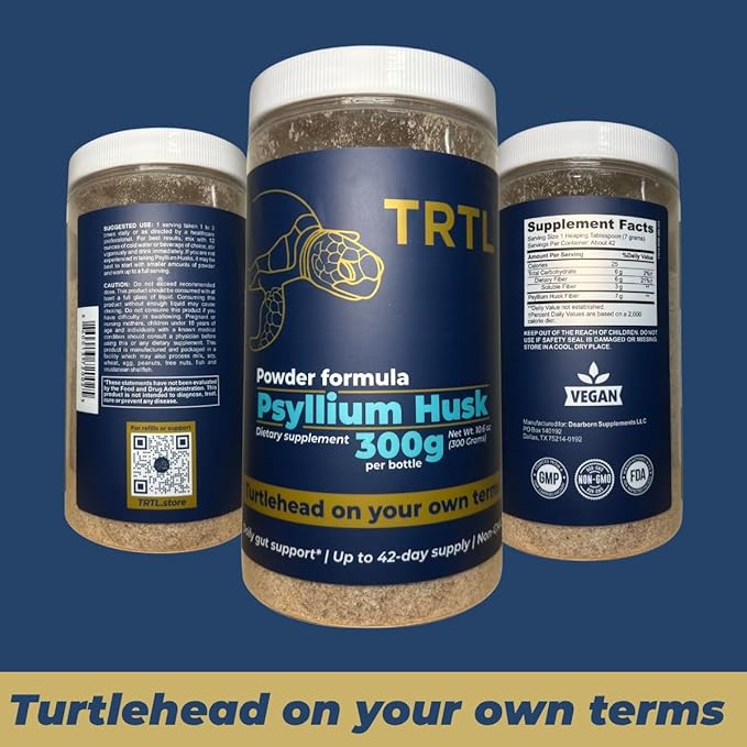 Psyllium Husk Powder - Natural Fiber Supplement for Gut Health & Regularity - 6g Fiber per Serving | 42 Servings | Vegan, Non-GMO