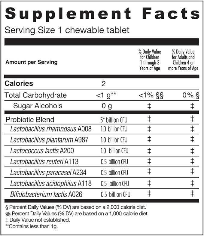 Genuine Health Kid's Daily Probiotic, Helps Promote Digestive Health & Immune Response, Multi-Strain Formula, Lemonade Flavor, 30 Chewable Tablets