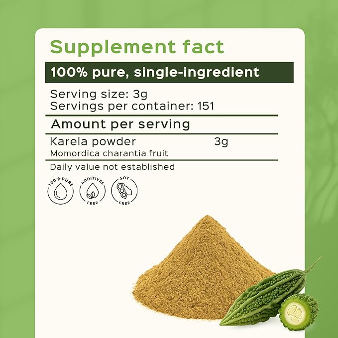 bixa BOTANICAL Bitter Melon Powder (Momordica Charantia/Karela Fruit Powder) - 200g / 7 Oz | Herbal Supplement for Skin and Stomach
