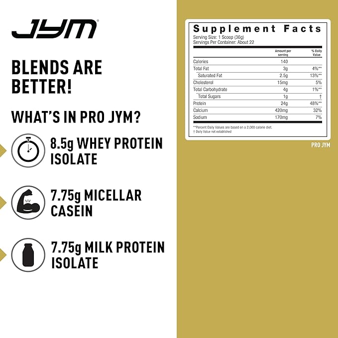 Pro JYM S'Mores Protein Powder - Whey Protein Isolates, Casein, & Milk Protein, Lean Muscle Building for Men & Women, JYM Supplement Science, 45 Servings