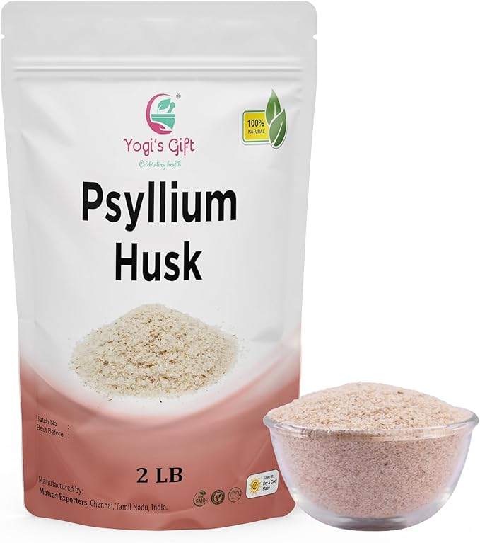Psyllium Husk Whole 2 lb (32Oz), Use in Smoothies, Cooking and Baking, Unflavored, Fine Ground, 100% Natural, Non GMO, by Yogi's Gift®