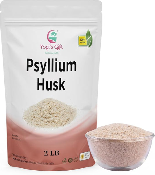 Psyllium Husk Whole 2 lb (32Oz), Use in Smoothies, Cooking and Baking, Unflavored, Fine Ground, 100% Natural, Non GMO, by Yogi's Gift®