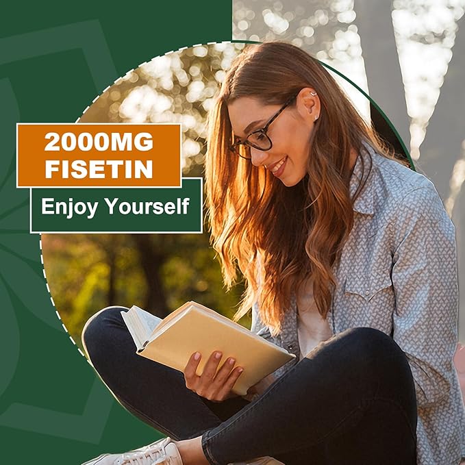Liposomal Fisetin Supplement, 2000MG, 98% Pure Fisetin Polyphenols Antioxidants, with Quercetin, TMG and Resveratrol, for Healthy Aging, Cognitive Support, 60 Capsules