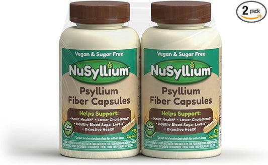 Psyllium Husk Capsules, Organic, USDA Sugar Free, Vegan, 175 Count, Keto-Friendly Dietary Fiber Supplement, Helps Promote Digestive Health* (2-Pack)