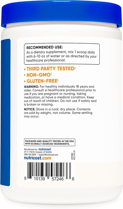Nutricost N-Acetyl L-Cysteine (NAC) Powder 500 Grams - Vegan NAC, Non-GMO, Gluten Free
