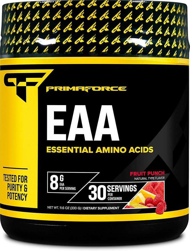 Primaforce EAA Powder (30 Servings, Fruit Punch Flavor) | Essential Amino Acids for Pre/Intra Workout and Recovery - Non-GMO and Gluten Free