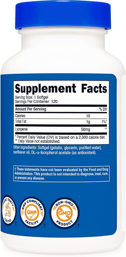 Nutricost Lycopene 50mg Softgels (120 Softgels)