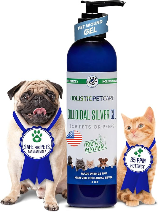 Colloidal Silver Gel – Natural Healing Gel for Pets, Non-Irritating Formula for Skin Irritations, Minor Abrasions, and Dryness, Soothing and Gentle, 8oz Bottle