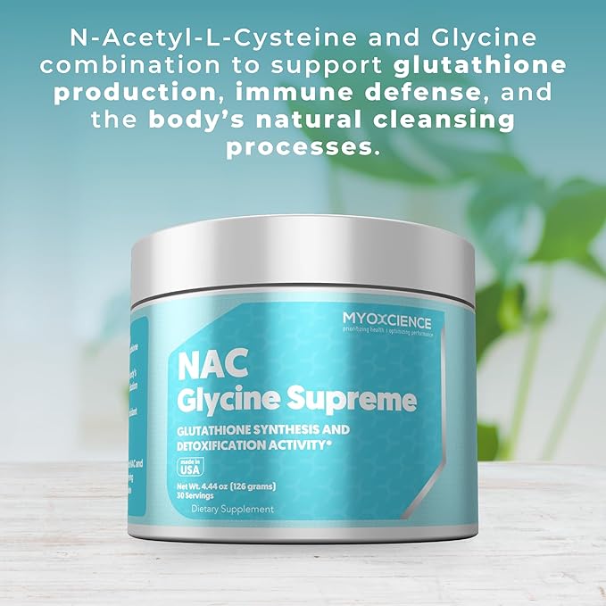 MYOXCIENCE NAC Glycine Supreme | N-Acetyl-L-Cysteine, Glycine, and Taurine Combination (Natural Peach and Pineapple Flavor) (30 Servings)
