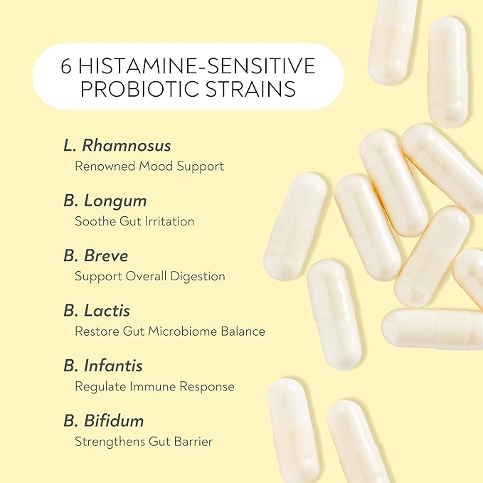 Probiotics - Mood Super Strains Probiotic - Naturally Supports Digestion & Mood - Histamine-Free Probiotics w/L Rhamnosus GG, Shelf Stable Probiotic Supplement, 60 Day Supply, Non-GMO, Vegan