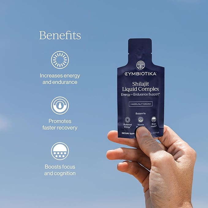 Cymbiotika Shilajit Liquid Complex – 85+ Trace Minerals for Energy, Focus & Recovery Adaptogen – Fulvic & Humic Acid – Cacao, Honey, Hazelnut Butter & Sea Salt – 26 Daily Packets