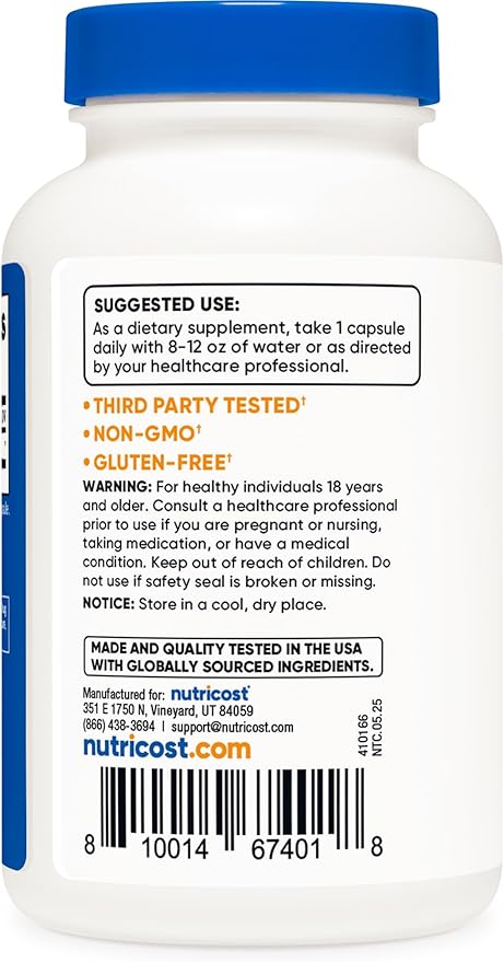 Nutricost R-Alpha Lipoic Acid 100mg, 240 Capsules - Veggie Caps, Vegan, Non-GMO, Gluten Free