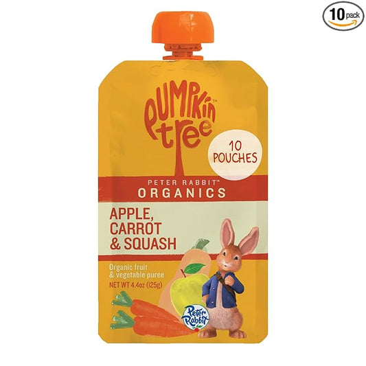 Pumpkin Tree Peter Rabbit Organics Apple, Carrot and Squash Puree, 4.4 Ounce (Pack of 10)