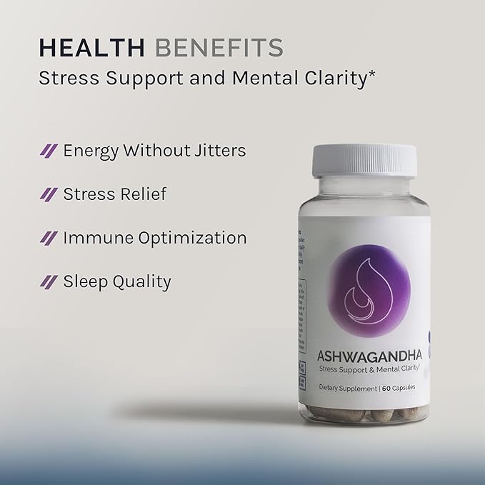 InfiniWell Ashwagandha Supplements - Herbal Supplements with Shoden Ashwagandha Root - Promote Mental Clarity, Hormonal Balance, Daily Relaxation & Muscle Recovery (60 Capsules)