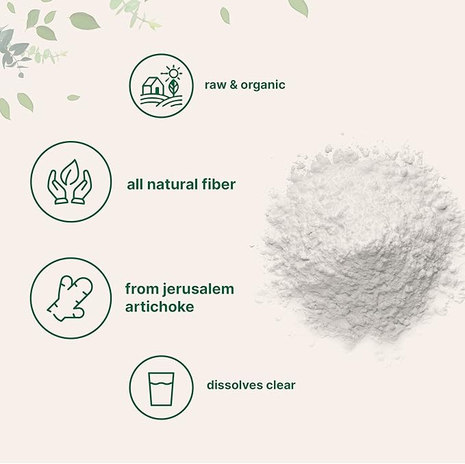 Micro Ingredients Organic Inulin FOS Fiber Powder, 2.2 lb | Quick Water-Soluble Prebiotic for Intestinal & Colon Health | Natural Fiber for Smoothies & Drinks | Vegan Friendly