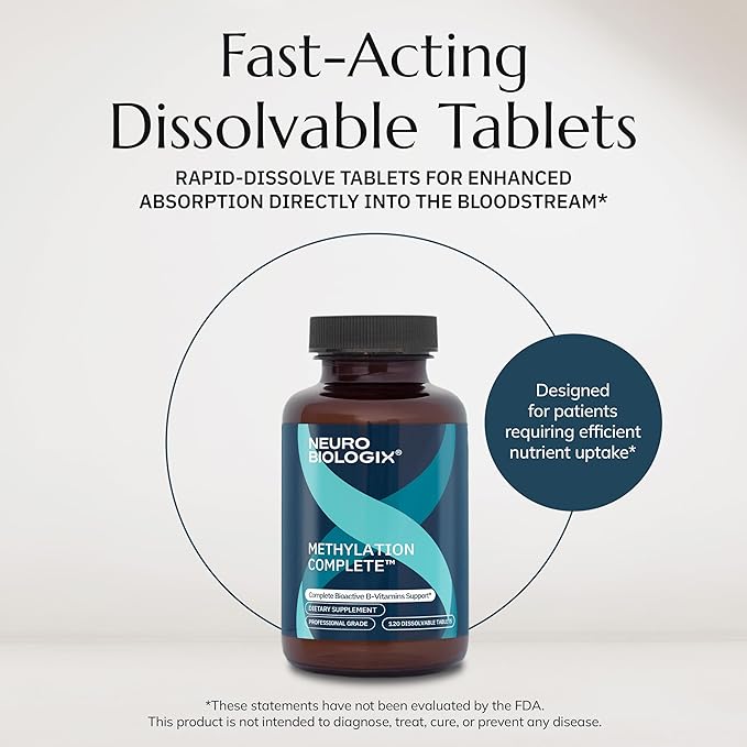 Methylation Complete - Methylated B-Complex to Aid 200+ Body Processes - Methyl B Complex for Energy, Cell Function & Immunity Aid - Enhanced Absorption Methylation Supplements with B12 B6 & Folate