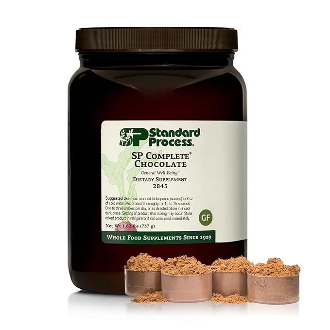 Standard Process Inc. SP Complete - Whole Food Immune Support, Liver Support, Antioxidant, with Rice Protein, Grapeseed Extract, and Choline - Vegetarian, Chocolate - 26 Ounce