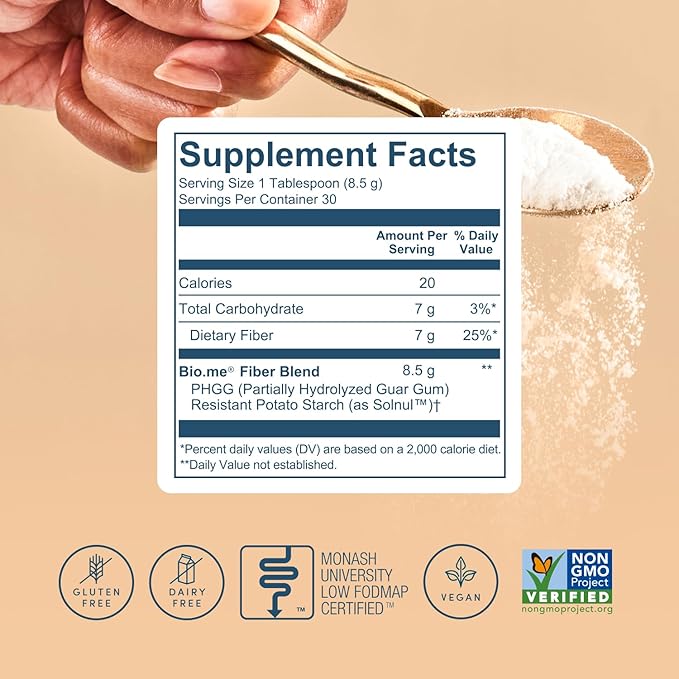 Daily Prebiotic Fiber - Fiber Supplement Powder for Digestive Health & Gut Health - Fiber Powder Unflavored Prebiotics, Non-GMO Dietary Fibre, Gluten & Sugar Free Soluble Fibre Supplements-30 Servings
