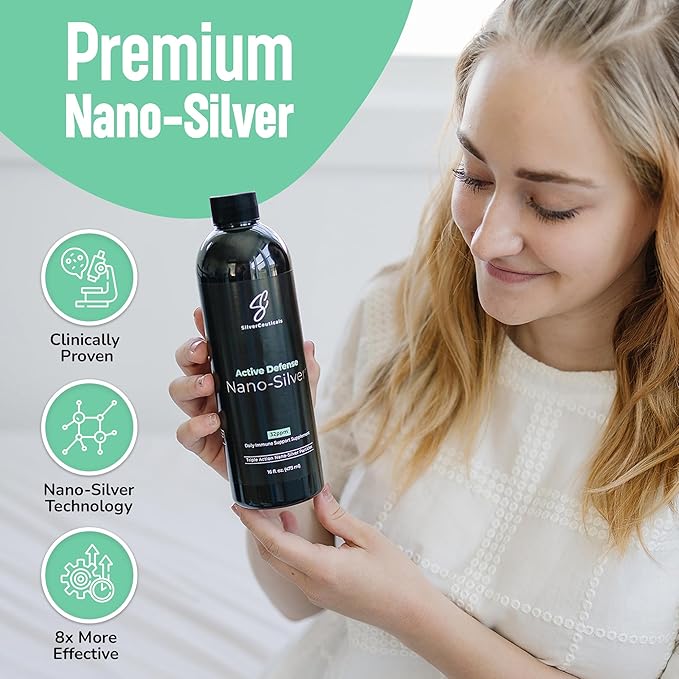 Colloidal Silver w/Nano Technology - 32ppm 8oz - 8X More Effective - Natural Immune Support - Save The Sick Days - Ages 5 & Up - Outperforms Higher PPM Silvers - No Taste & Smell - 3rd Party Tested