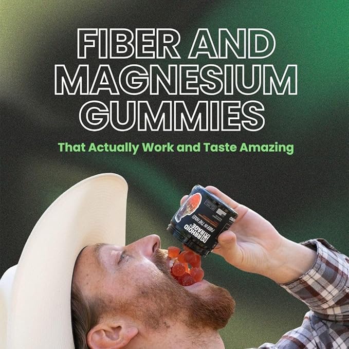 Fiber and Magnesium Gummies, Supports Digestive Health, Relieves Constipation, Helps Prevent Hemorrhoids, Has Both Soluble and Insoluble Fiber, Made in USA, 60 ct (2)