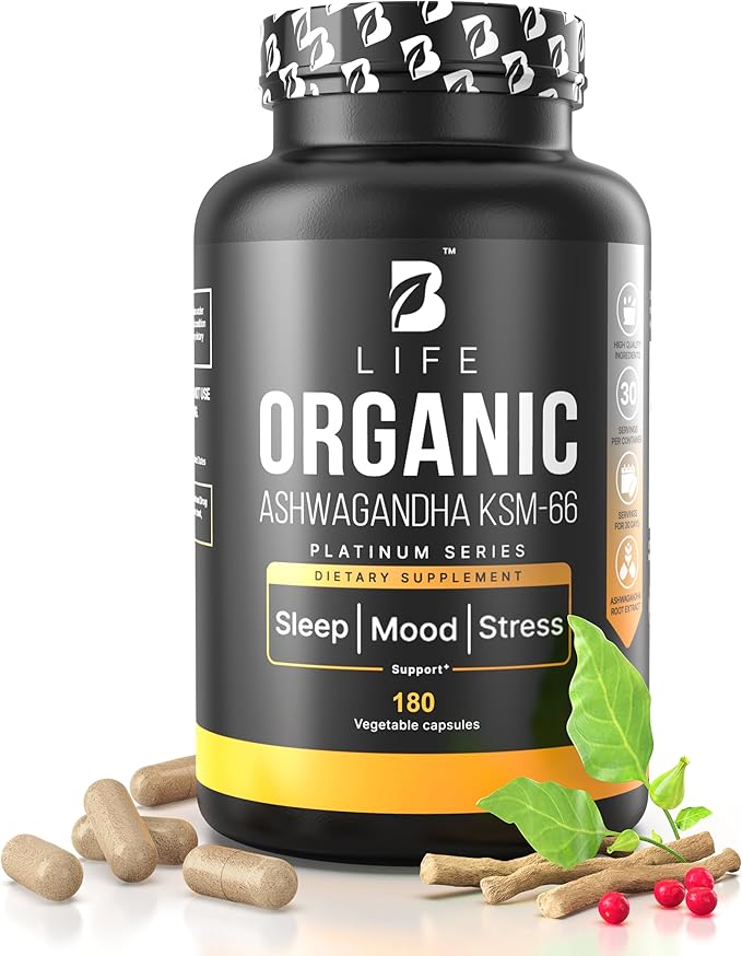 Vegan Pure Organic Ashwagandha Powder KSM-66 Extract and Organic