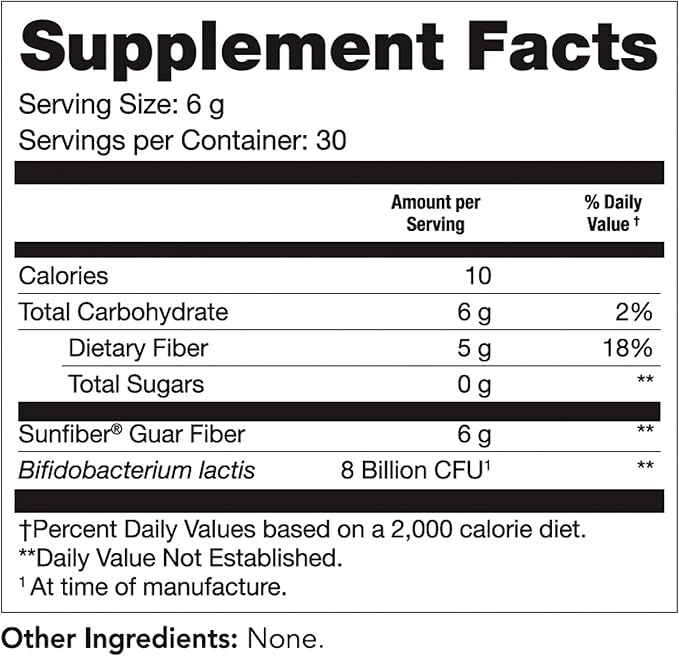 Tomorrow's Nutrition Sunfiber GI, Prebiotic Fiber & Probiotics, 5g Prebiotic Fiber & 8 Billion Probiotics Per Serving, Low FODMAP, 30-Day Supply, 30 Day