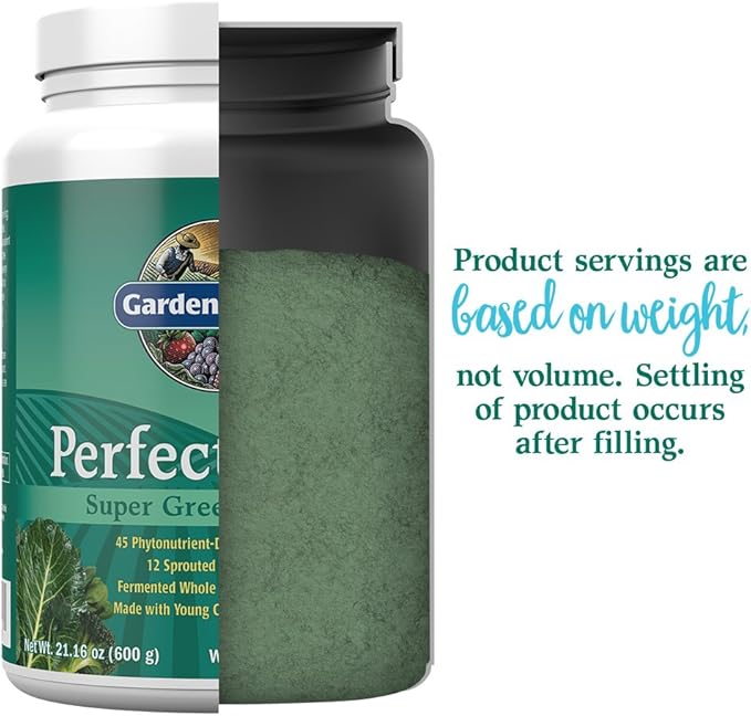 Garden of Life Perfect Food Super Green Formula - 60 Servings, 45 Superfoods, Greens, Fruit & Veggie Juice Superfood Powder Supplement, Probiotics & Organic Spirulina for Digestion & Immune Health
