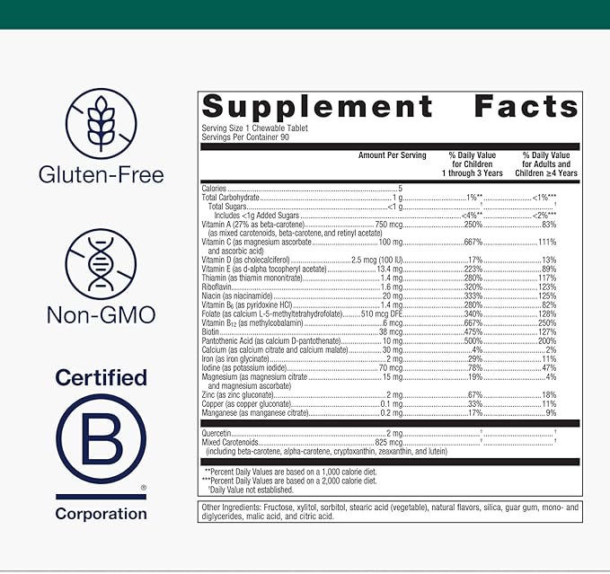 Metagenics Multigenics Chewable Multivitamin - Optimum Multiple Vitamin/Mineral Formula Orange-Flavored Chewable - 90 Servings