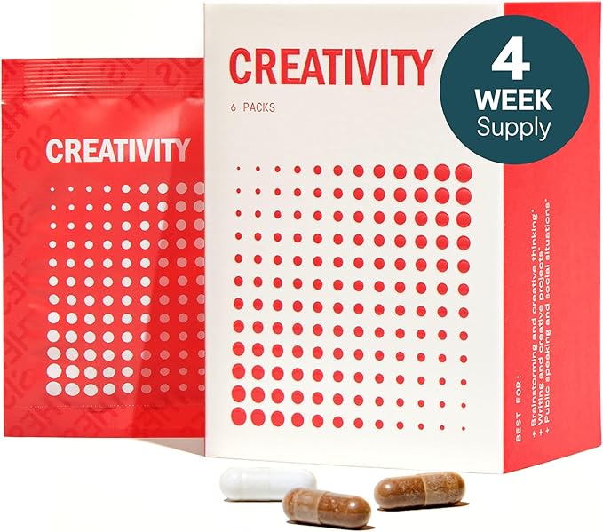 Thesis Creativity - Nootropic Brain Support Supplement - Supports Learning & Memory, Verbal Fluency, and More - Ashwagandha, Agmatine, L-Theanine & More - 1 Month Supply (24 Servings)