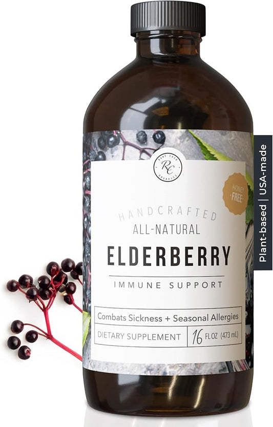 Rowe Casa Organics Elderberry Immune Support with Antioxidants, Zinc, and Vitamin C for Kids and Adults, Organic Elderberry Syrup for Immune Support, 16 Fl Oz