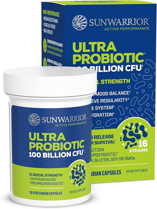 Probiotic for Gut Health 100 Billion CFU Probiotics Supplement Capsules 16 Strains Prebiotics + Postbiotics for Gut Immune & Colon Health Energy & Endurance Support Soy-Free Non-GMO 30 Capsule Serving