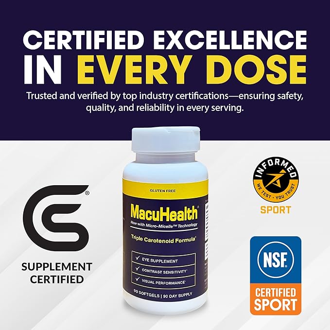 Macuhealth Triple Carotenoid Formula - Eye Vitamins for Adults - 90 Softgels, 3 Month Supply