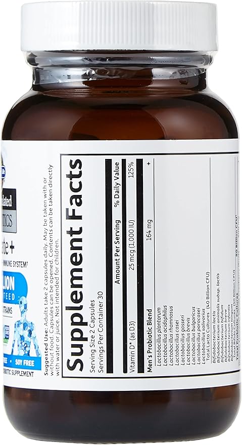 Garden of Life Dr. Formulated Probiotics Prostate+ - Acidophilus and Probiotic Supports Healthy Prostate and Digestive Balance - Shelf Stable - Gluten, Dairy, and Soy-Free - 60 Vegetarian Capsules