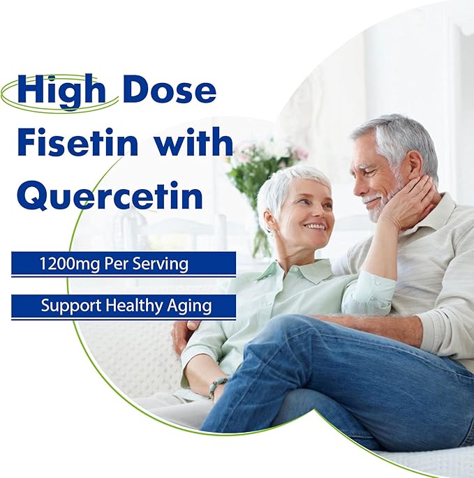 Liposomal Fisetin with Quercetin Supplements 1200 mg per Serving,High Absorption Polyphenols Antioxidants for Women,Men,Non-GMO,Gluten-Free,6 Bottle-360 Softgels
