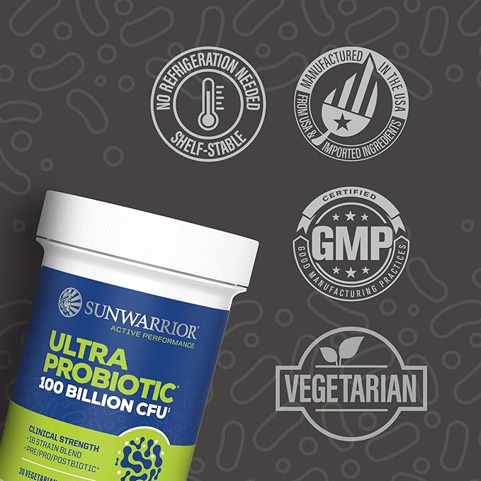 Probiotic for Gut Health 100 Billion CFU Probiotics Supplement Capsules 16 Strains Prebiotics + Postbiotics for Gut Immune & Colon Health Energy & Endurance Support Soy-Free Non-GMO 30 Capsule Serving